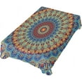 thumbnail image 1 of GZHJMY Blue Boho Mandala Rectangle Tablecloth Washable Table Cover, Wrinkle Free, Oil-Proof/Waterproof Tabletop Protector for Kitchen Dining Party -54x72(in) Home Decor, 1 of 7