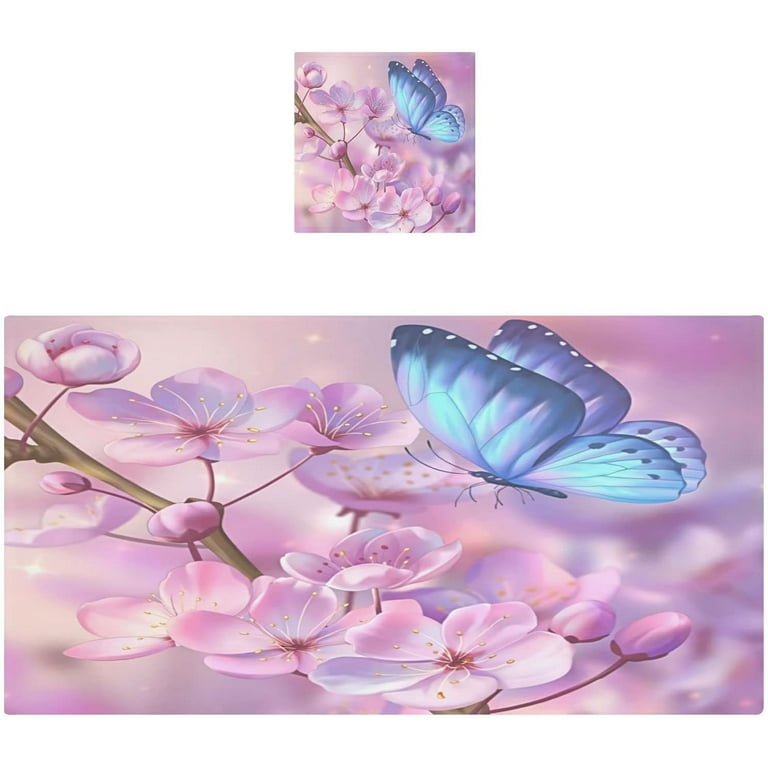 GZHJMY Blue Butterfly Bath Towels Set 1 Bath Towel 1 Washcloth Extra Absorbent 100 Cotton Towels Super Soft Bathroom Towels for Home Hotel Bathroom Towels Walmart