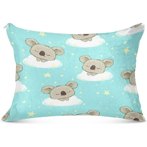 GZHJMY Blue Cute Koala Zippered Velvet Pillowcases,Super Soft and Cozy Luxury Plush Pillow Case Bed Pillow Pillowcases,King Size 20x40 in Home Decor