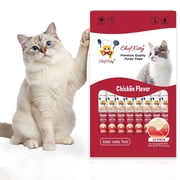 Chef Kitty Lickable Cat Treats, Creamy Puree Squeeze Up Tubes, Chicken Wet Cat Treats, 10 Count