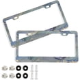 thumbnail image 1 of GZHJMY Blue Marble Car License Plate Frame, 2 Pack Aluminum License Plate Holder with Screws for Men Women License Plate Cover-Elliptical Hole Decorative, 1 of 7