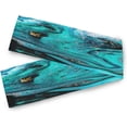 thumbnail image 1 of GZHJMY Blue Marble Texture Table Runner Machine Washable Polyester Table Runner Rectangle Reversible Dresser Scarves Table Decor 13 x 70 Inch, 1 of 7