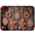 thumbnail image 1 of GZHJMY Board Cookies Gingerbread Christmas Tree 16" x 18" Absorbent Dish Drying Mat Microfiber Kitchen Countertop Table Protector Multi-Purpose Counter Rack Sink Drainer Pad, 1 of 6