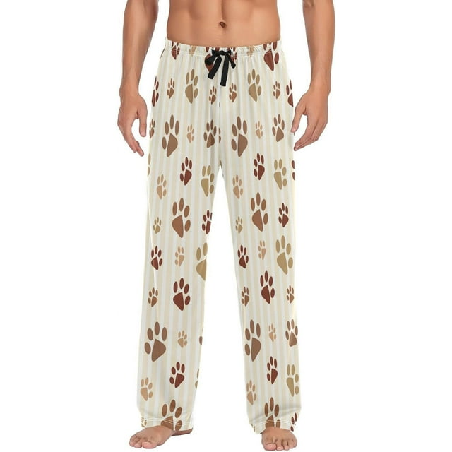 GZHJMY Brown Footprint Mens Pajama Pants Lounge Drawstring Men's Pajama