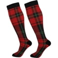 thumbnail image 1 of GZHJMY Buffalo Plaid Compression Socks, Women Men Long Stocking (20-30mmHg), Travel Knee High Stockings for Athletic Sports,Running,Cycling,Nursing, 1 of 7
