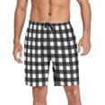 thumbnail image 1 of GZHJMY Buffalo Plaid Pajama Pants Short for Men, Lounge Pants Lightweight Men Pajama Bottoms with Drawstring Pockets, Christmas New Year Birthday Gifts, Small, 1 of 7