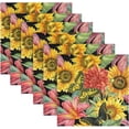 thumbnail image 1 of GZHJMY Butterflies Sunflower Pink Cloth Napkins Washable Reusable Polyester Dinner Napkins 20 x 20 Inch for Home Weddings Parties Holiday Table Napkins Set of 6, 1 of 7