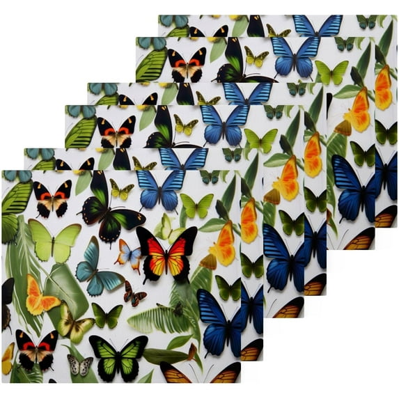 GZHJMY Butterfly Palm Cotton Washcloths Set of 6, 12"x12" Super Soft Absorbent Wash Cloths Bathroom Face Cloths Fingertip Towels for Gym Hotel and Spa