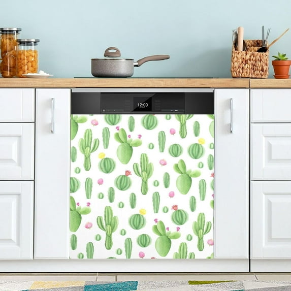 GZHJMY Cactus (2) Dishwasher Magnet Cover for The Front Door,Reusable Refrigerator Door Decor Magnet Sticker for Kitchen Home Decor 23" x 26"