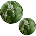 thumbnail image 1 of GZHJMY Cactus Prickly Pear Cacti Plant Pot Holders Trivets Set of 2 Round Cotton Thread Weave Potholders for Kitchens Hot Pads Table Mats Coasters for Hot Dishes, 1 of 7