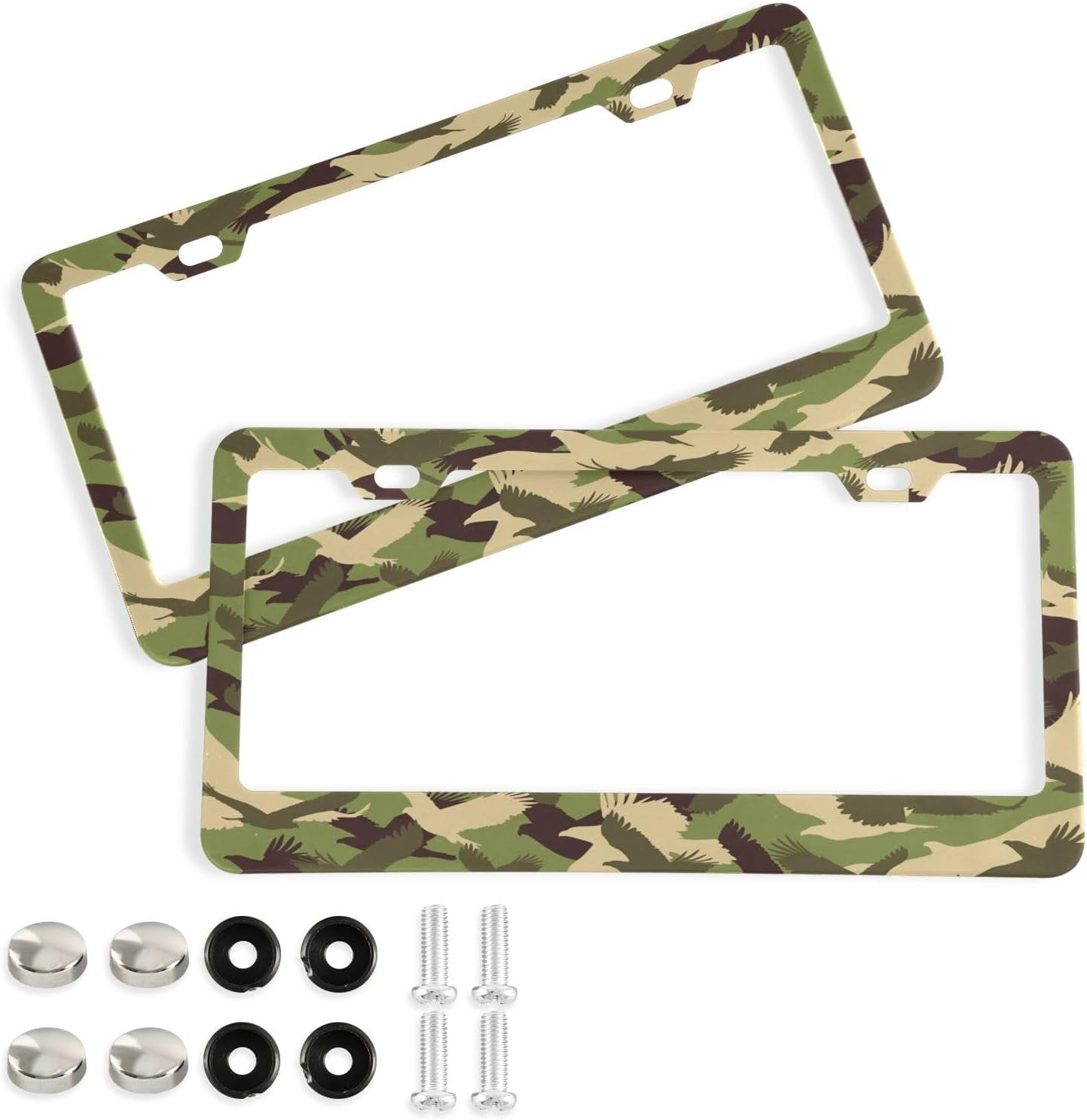 GZHJMY Camouflage Birds License Plate Frames Set of 2, Universal