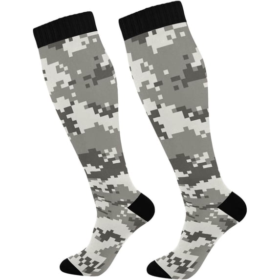 GZHJMY Camouflage Compression Socks, Women Men Long Stocking (20-30mmHg), Travel Knee High Stockings for Athletic Sports,Running,Cycling,Nursing