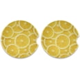 thumbnail image 1 of GZHJMY Car Coasters 2 Pcs Lemon Slice Ceramic Drink Coaster for Cup Holder Cup Coasters, 1 of 6