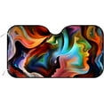 thumbnail image 1 of GZHJMY Car Front Windshield Sunshade UV Heat Protection, Foldable Auto Windshield Sun Visor for SUV Sedan Color Abstract Art, Car Sunscreen Blocks UV Rays Heat 51x27.5inch Keep Vehicle Cool, 1 of 5