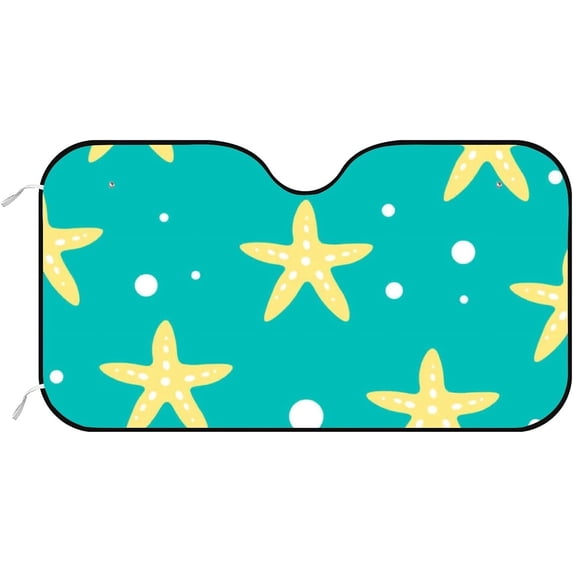 GZHJMY Car Front Windshield Sunshade UV Heat Protection, Foldable Auto Windshield Sun Visor for SUV Sedan Starfish Pattern Illustration, Car Sunscreen51x27.5inch Keep Vehicle Cool