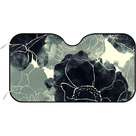 GZHJMY Car Front Windshield Sunshade UV Heat Protection, Foldable Auto Windshield Sun Visor for Sedan SUV Tropical Leaves, Car Sunscreen Blocks UV Rays Heat 51x27.5inch Keep Vehicle Cool
