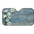 thumbnail image 1 of GZHJMY Car Front Windshield Sunshade UV Heat Protection, Foldable Auto Windshield Sun Visor for Sedan SUV Truck Daisies on Wooden Board, Car Sunscreen51x27.5inch Keep Vehicle Cool, 1 of 6