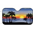 thumbnail image 1 of GZHJMY Car Windshield Sun Shade for Front Windows, Blocks Sun and Heat Car Sun Visor, Coconut Tree Silhouette At Dusk On Beach Thicken Foldable Windshield Sunshade for Most Car, 55×30 Inch, 1 of 5