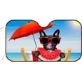 thumbnail image 1 of GZHJMY Car Windshield Sunshade Cute Dog Eating Watermelon, Foldable Car Visor Front Window Sun Shade for SUV Car 51 x 27.5 inch Keep Vehicle Cool, 1 of 6