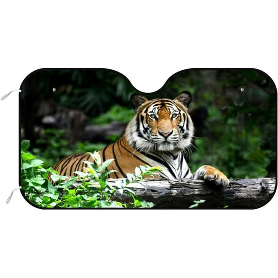 GZHJMY Car Windshield Sunshade Wild Tiger, Foldable Car Visor Front Window Sun Shade for SUV Car 51 x 27.5 inch Keep Vehicle Cool