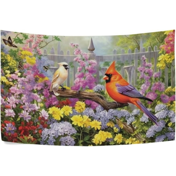 GZHJMY Cardinal Birds Tapestry Hippie Wall Hanging Tapestries Aesthetic Decorative for Living Room Bedroom Ceiling 60x40In Gift Decor