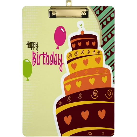 GZHJMY Cartoon Cake Clipboard A4 Standard Size Decorative Clipboard with Low Profile Metal Clip for Students Men Women Classroom and Office Whiteboard Clipboards