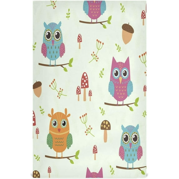 GZHJMY Cartoon Cute Owl Kitchen Dish Towels 4 Piece,Absorbent Soft Dishcloths Towels Reusable Hand Towels Quick Drying Cleaning Cloth, Tea Towels,18" x 28" Washcloths Decorative Towels
