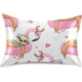 thumbnail image 1 of GZHJMY Cartoon Cute Sloth Satin Pillowcases for Hair and Skin Soft Like Silk Pillowcase, Satin Cooling Pillow Cases with Envelope Closure, Comfortable and Breathable, 20" x 40" Home Decor, 1 of 7