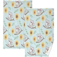 thumbnail image 1 of GZHJMY Cartoon Koala Sunflower Hand Towels Set of 2, Highly Absorbent Soft Cotton Face Towels Bathroom Decorative Towel for Beach Gym Spa Shower, 16x28In Washcloths, 1 of 7