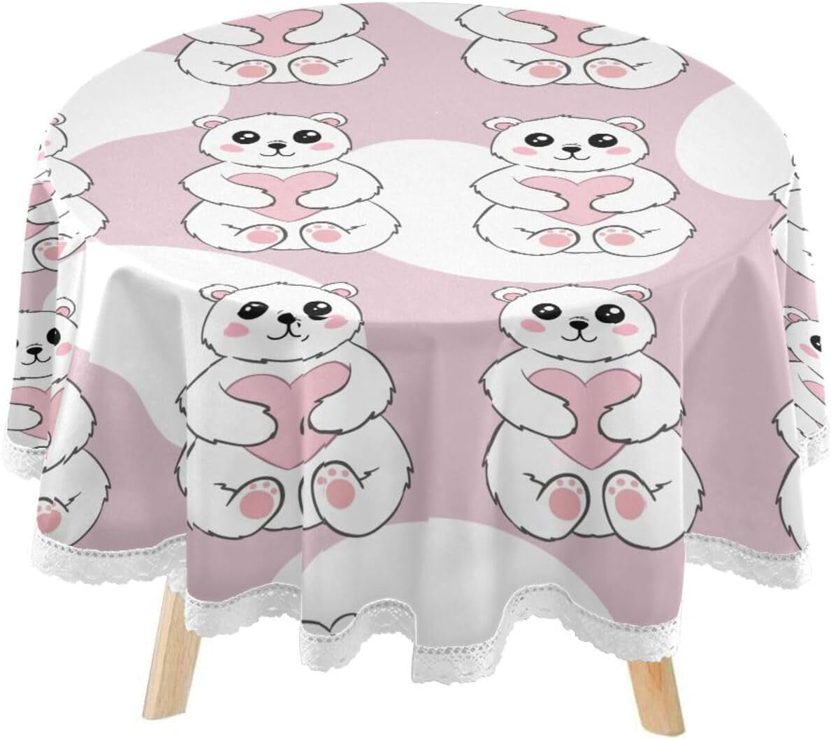 VIGTRO Christmas Funny Nutcrackers Round Tablecloth | 60 Inch, Wrinkle-Free, Washable, With Lace Trim For Holiday Decor 3 thumbnail image