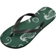 thumbnail image 1 of GZHJMY Cartoon Seahorse Green Flip Flop Casual Non-slip Thong Sandals for Women Men Beach Summer Slippers, L (38-39) Summer Slippers, 1 of 7