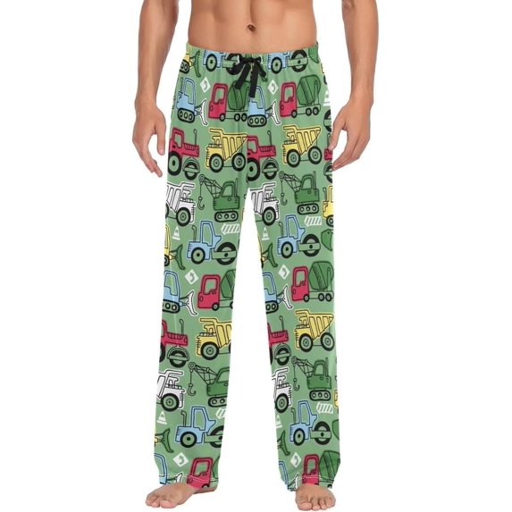 GZHJMY Cartoon Tractor Pajama Pants for Men, Lounge Pants Lightweight Men Pajama Bottoms with Drawstring Pockets, Christmas New Year Birthday Gifts, XX-Large