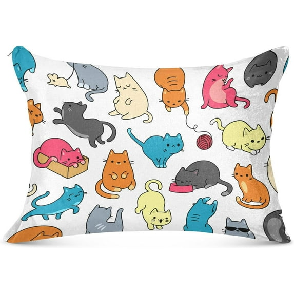 GZHJMY Cat Body Pillowcase Super Soft Cozy Plush Pillow Case with Zipper for Sofa Bed Couch, 21 x 54 Inch