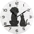 thumbnail image 1 of GZHJMY Cat & Dog Wall Clock, 10" Silent Non Ticking Round Clock, Oil Painting Easy to Read Clock for Living Room Bedroom Bathroom Home Decor Holiday Gifts, 1 of 7