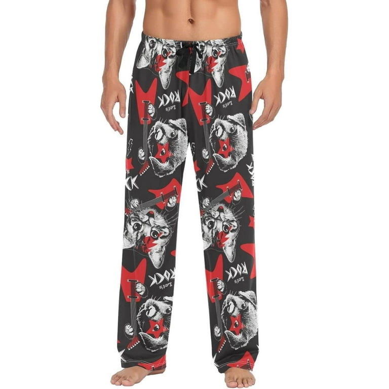 GZHJMY Cat Pajama Pants for Men Lounge Pants Lightweight Men Pajama Bottoms with Drawstring Pockets Christmas New Year Birthday Gifts Medium Walmart