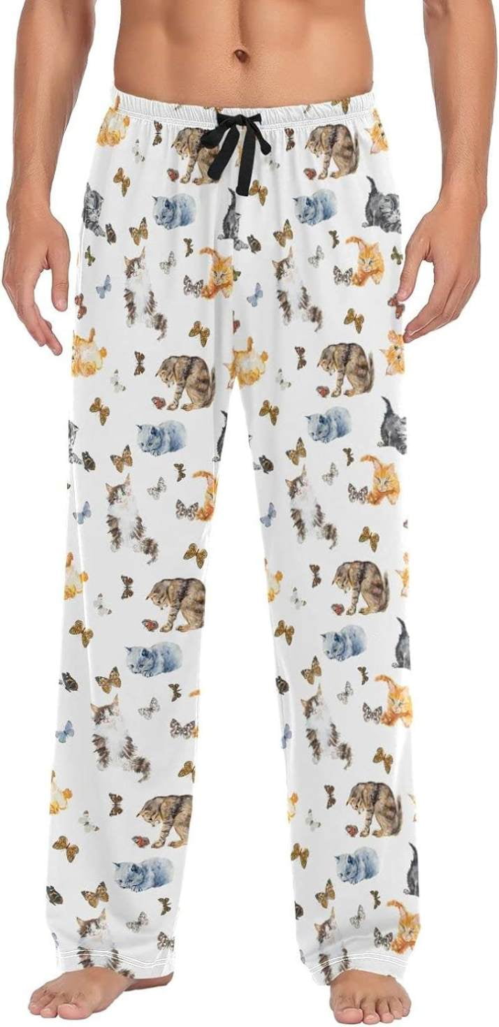 Mens cat pajama set best sale