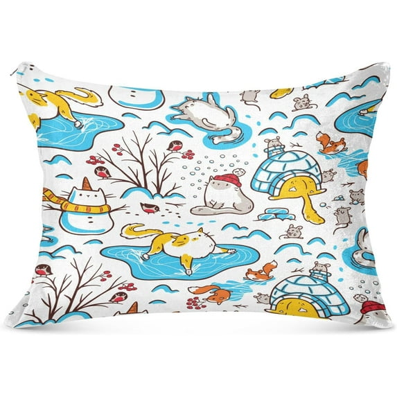GZHJMY Cats Mice Squirrels Pillowcases, Soft and Cozy Decorative Pillow Cases with Hidden Zipper for Bedroom, Sofa, Couch, Standard Size 20x26 Inches(32)