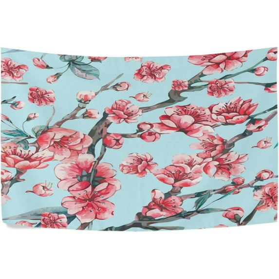 GZHJMY Cherry Blossom Tapestry Aesthetic Tapestry for Bedroom Colorful Wall Hanging AestheticFor Room Decor 90" x 60" Inches Gift Decor