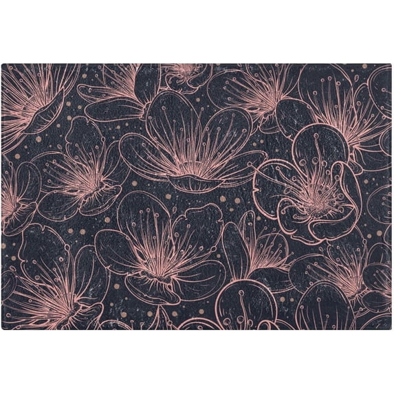 GZHJMY Cherry Blossoms Flower Floral Bath Mat for Bathroom Rugs Rectangle Carpet for Shower, Fluffy Absorbent & Machine Washable, 16x24 Inch Carpet Runner