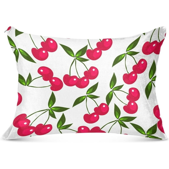 GZHJMY Cherry Queen Pillowcase Super Soft Cozy Plush Pillow Case with Zipper for Sofa Bed Couch, 20 x 30 Inch