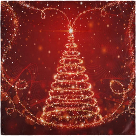 GZHJMY Chic Beautiful Christmas Tree with Snowflakes Cloth Napkins, Set of 6 20 x 20 Inch Soft & Comfortable Polyester Dinner Napkin for Family, Restaurant, Parties, Holiday Dinner