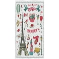 thumbnail image 1 of GZHJMY Chic Beautiful Romantic Paris Eiffel Tower Love Icons Soft Bath Towel Highly Absorbent Large Hand Towels Multipurpose for Bathroom, Hotel, Gym and Spa (16" x 30"), 1 of 4