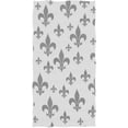 thumbnail image 1 of GZHJMY Chic Fleur De Lis Pattern Classic Retro European Royal Ornamental Soft Guest Large Home Decorative Hand Towels Multipurpose for Bathroom, Hotel, Gym and Spa (16 x 30 Inches,Grey White), 1 of 4