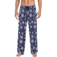 thumbnail image 1 of GZHJMY Chrismas Snowflake Pajama Pants for Men, Lounge Pants Lightweight Men Pajama Bottoms with Drawstring Pockets, Christmas New Year Birthday Gifts, X-Large, 1 of 6