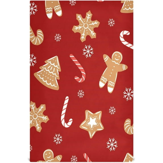 GZHJMY Christmas Candies Gingerbread Cookies Kitchen Towel, Dish Towels Quick Drying Tea Towels Absorbent Hand Towels for Kitchen Sink Dinner Table 28 x 18 Inches, Set of 1