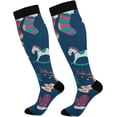 thumbnail image 1 of GZHJMY Christmas Compression Socks, Women Men Long Stocking (20-30mmHg), Travel Knee High Stockings for Athletic Sports,Running,Cycling,Nursing, 1 of 7