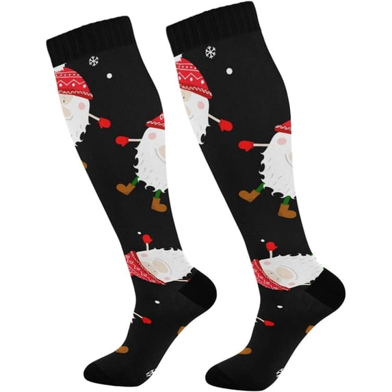 GZHJMY Christmas Compression Socks, Women Men Long Stocking (20-30mmHg), Travel Knee High Stockings for Athletic Sports,Running,Cycling,Nursing