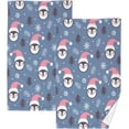 thumbnail image 1 of GZHJMY Christmas Cute Penguins Hand Towel Cotton Soft Absorbent Bath Hand Towels Decor, Multipurpose for Kitchen, Hotel, Spa, Yoga, Gym, Set of 2, 1 of 7