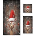 thumbnail image 1 of GZHJMY Christmas Deer Towel Set of 3, Highly Absorbent Soft Towels with Bath Towel, Hand Towel and Washcloth for Bathroom Hotel Gym Spa, 1 of 7