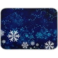 thumbnail image 1 of GZHJMY Christmas Dish Drying Mat New Year Snowflake Fantasy Galaxy Blue Microfiber Absorbent Drying Pad Heat Resistant Kitchen Countertop Island Protector Holiday Gift 16" × 18", 1 of 6